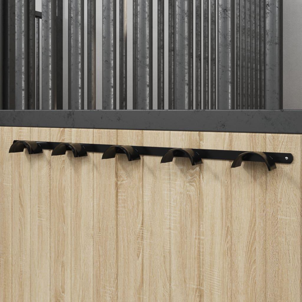 vidaXL tøjleholder til 5 tøjler jern sort