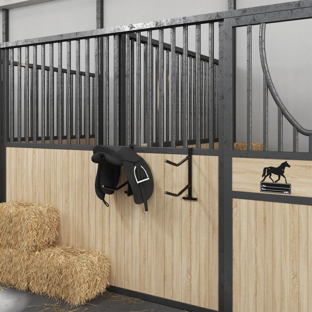 Sadelholder med tøjleophæng og to arme jern sort