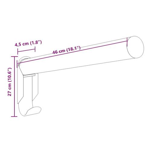 Væghængt sadelholder foldbar jern sort