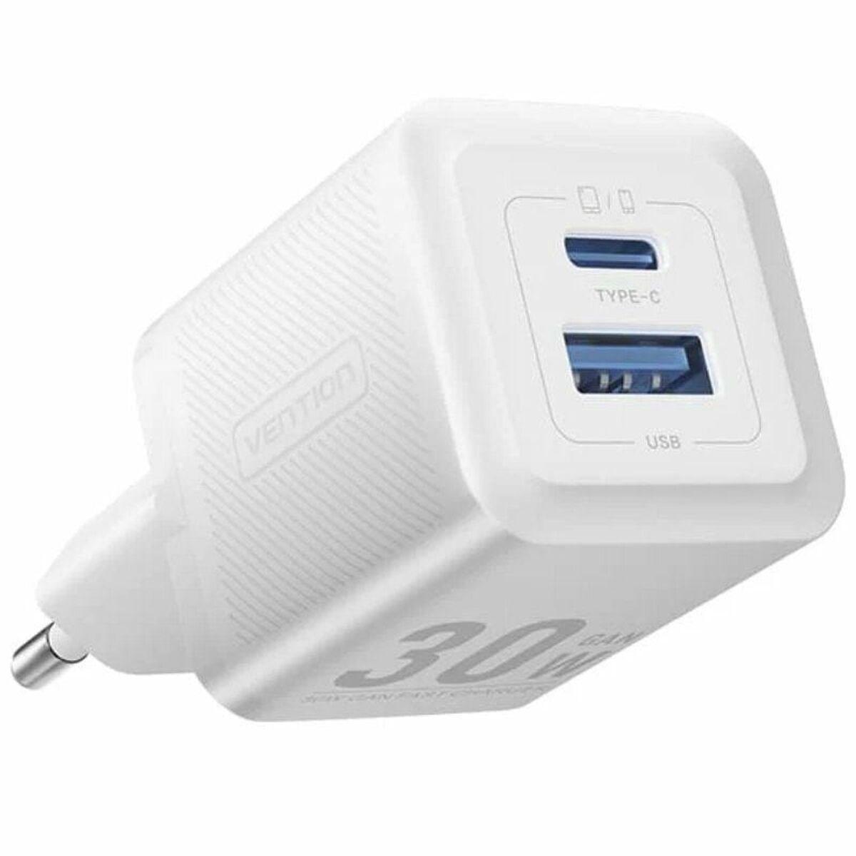 Vention Wall charger FEQW0-EU USB-C + USB- A 30W/30W GaN (white)