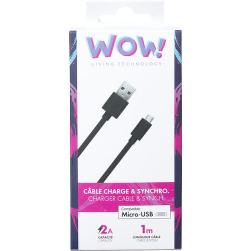 USB-kabel BigBen Connected WOWCBLMIC1MB Sort 1 m (1 enheder)