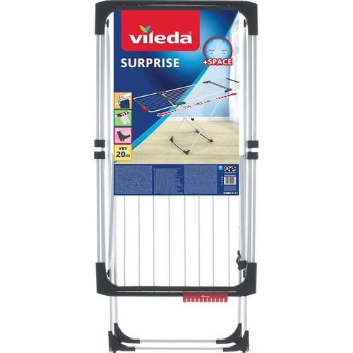 Sammenfoldeligt Tørrestativ Vileda 157235 Surprise Forlængbar Grå Stål Aluminium (20 m) (OUTLET B)