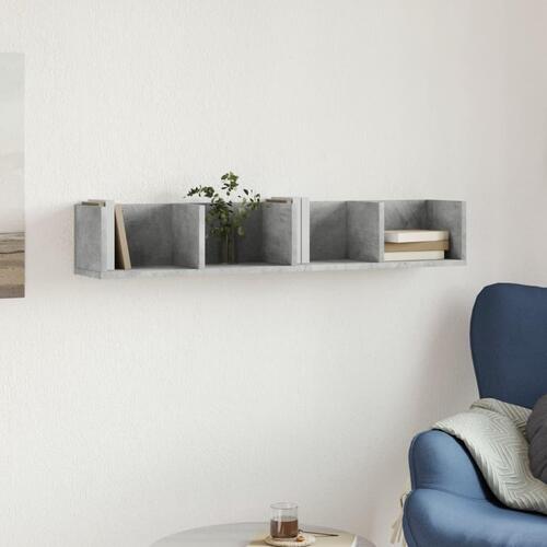 Vægskab 99x18x16,5 cm konstrueret træ betongrå