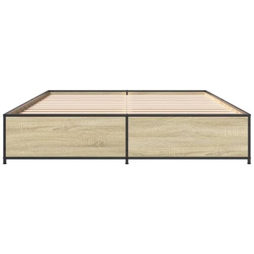 Sengestel 140x200 cm konstrueret træ og metal sonoma-eg
