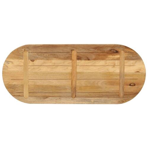 Bordplade 90x40x2,5 cm oval massivt ru mangotræ