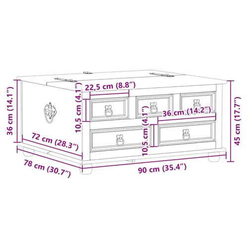 Opbevaringsboks Corona 90x78x45 cm massivt fyrretræ