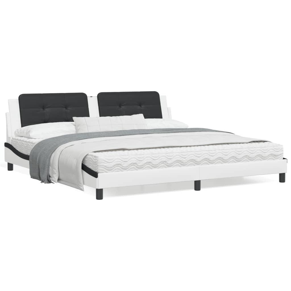 Sengeramme uden madras Zadar 200x200 cm kunstlæder hvid og sort billede