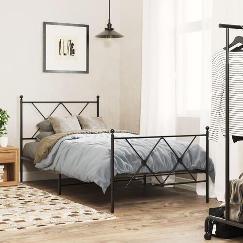 Sengegavl 90 cm metal sort