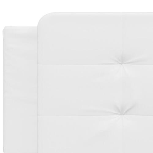 Sengeramme med LED-lys 200x200 cm kunstlæder hvid