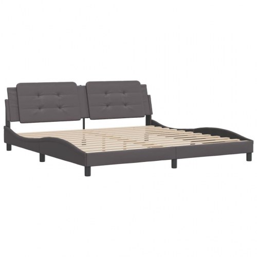 Sengeramme uden madras Zadar 200x200 cm kunstlæder grå