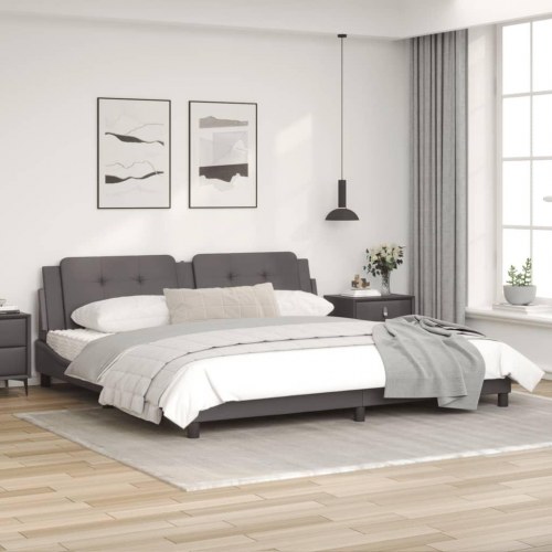 Sengeramme uden madras Zadar 200x200 cm kunstlæder grå
