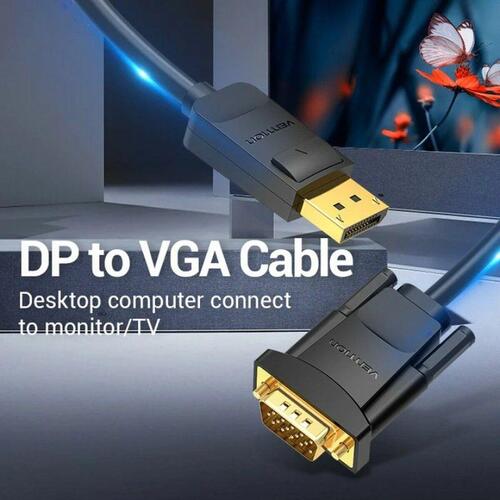 DisplayPort til VGA-adapter Vention HBLBG Sort 1,5 m