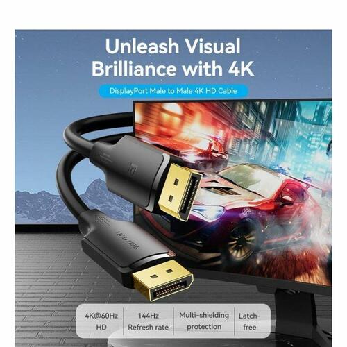 DisplayPort-kabel Vention HAKBH Sort 2 m