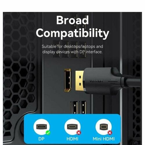 DisplayPort-kabel Vention HAKBH Sort 2 m