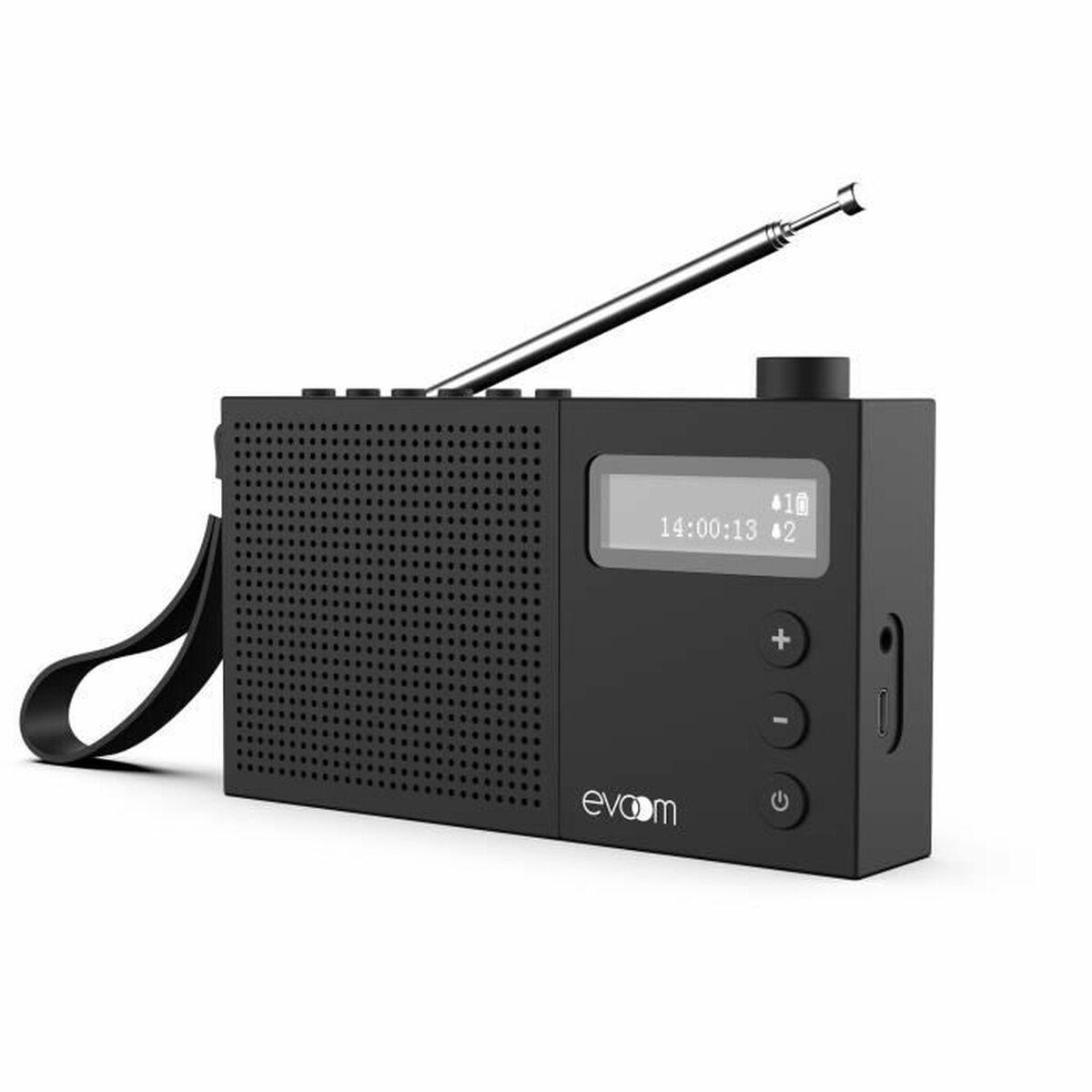 Evoom Radio - FM, alarm, batteridrevet (sort)