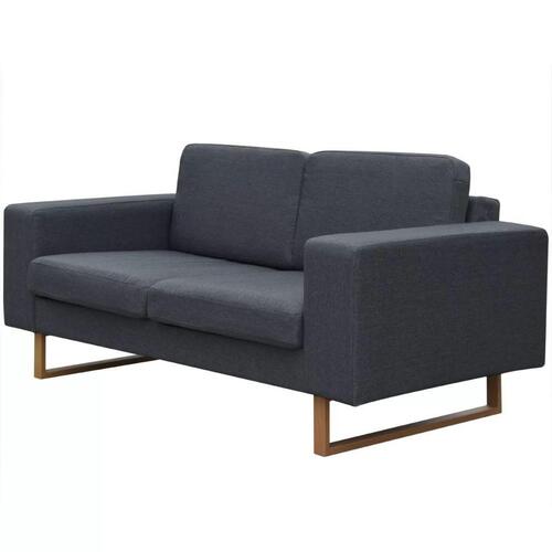 2-personers sofa i stof, mørkegrå