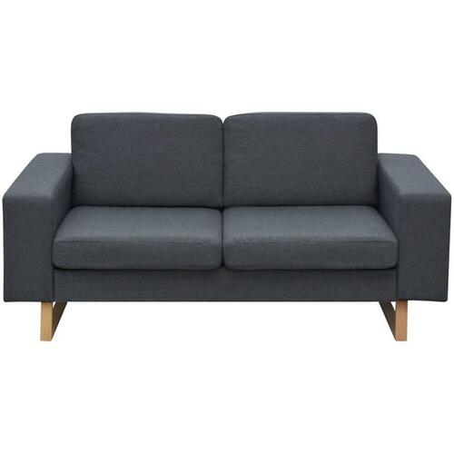 2-personers sofa i stof, mørkegrå