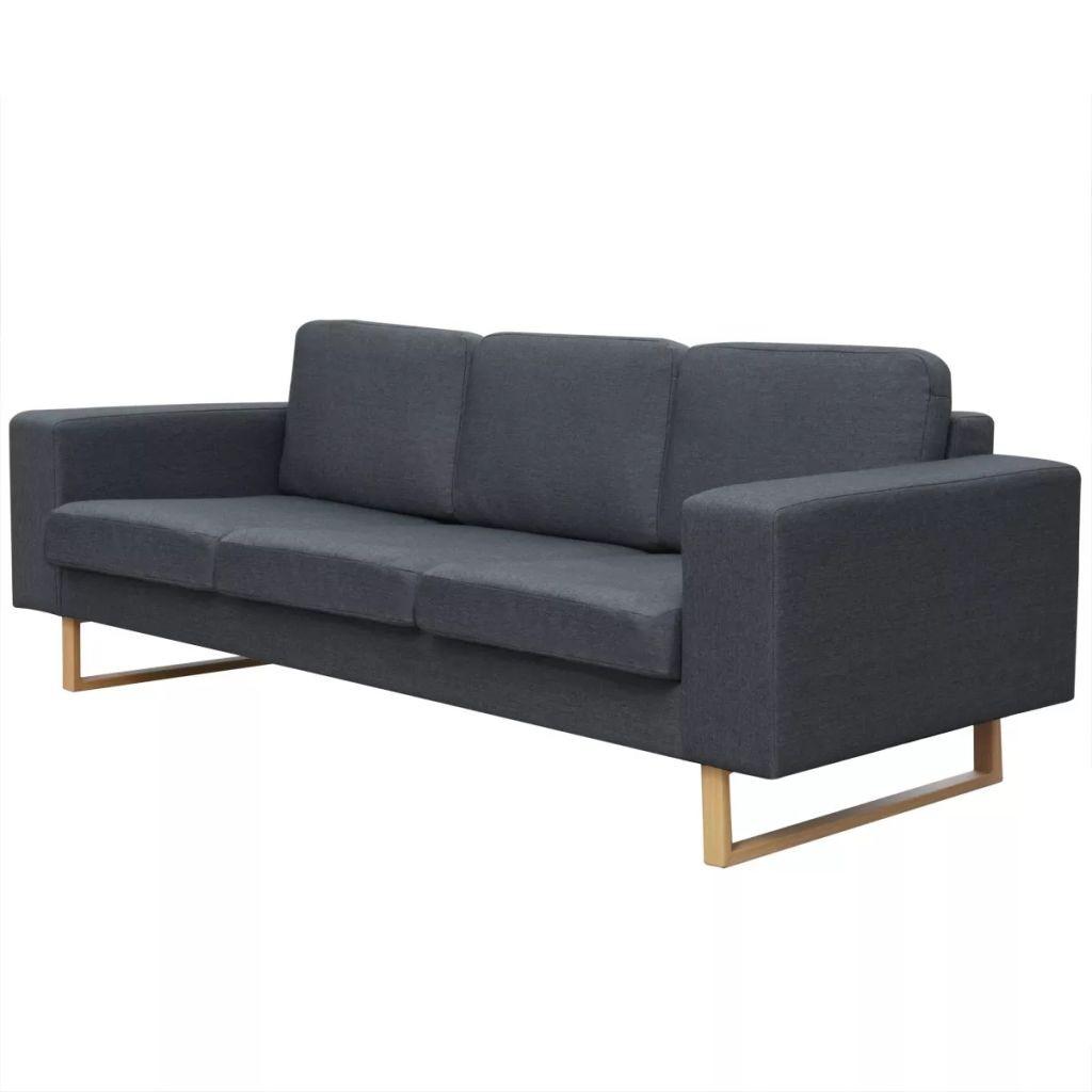 3-personers sofa i stof, mørkegrå