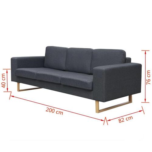 3-personers sofa i stof, mørkegrå
