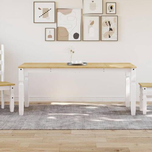 Spisebord Corona 180x90x75 cm massivt fyrretræ hvid