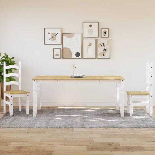 Spisebord Corona 180x90x75 cm massivt fyrretræ hvid