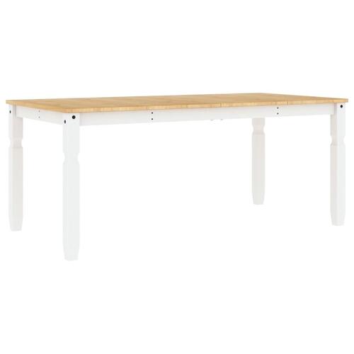 Spisebord Corona 180x90x75 cm massivt fyrretræ hvid