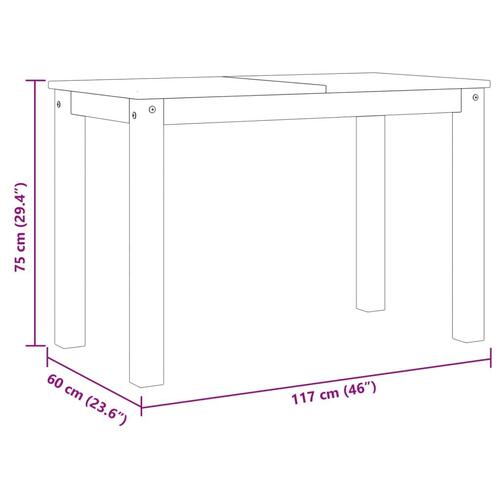 Spisebord Panama 117x60x75 cm massivt fyrretræ