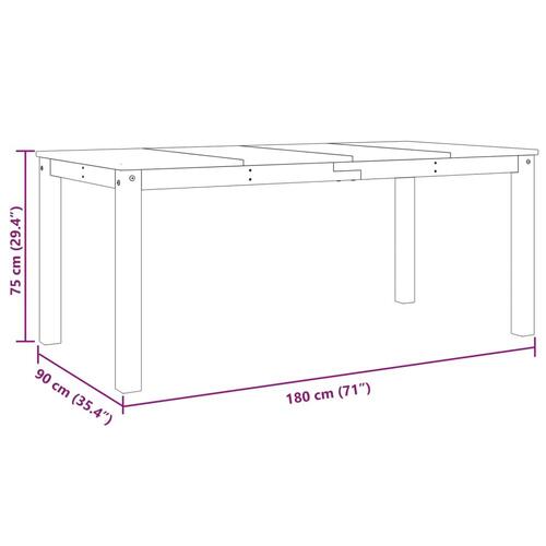 Spisebord Panama 180x90x75 cm massivt fyrretræ grå