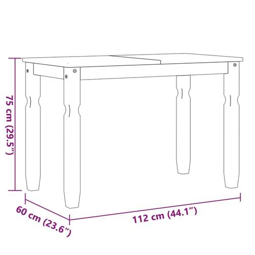 Spisebord Corona 112x60x75 cm massivt fyrretræ hvid
