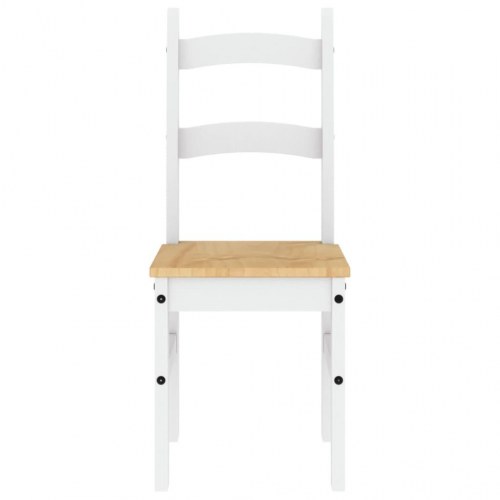 Spisebordsstole 2 stk. 40x46x99 cm massivt fyrretræ hvid