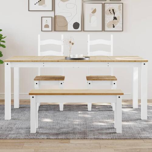 Spisebord Panama 180x90x75 cm massivt fyrretræ hvid