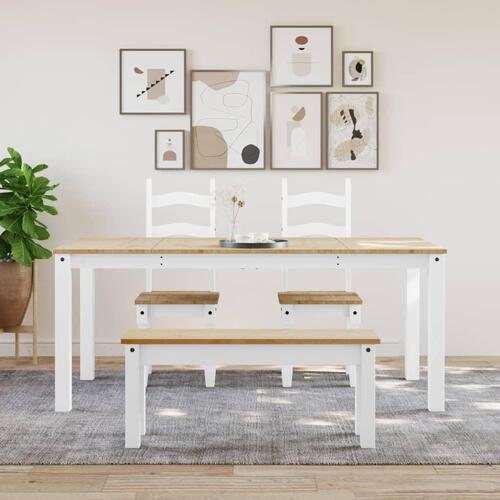 Spisebord Panama 180x90x75 cm massivt fyrretræ hvid