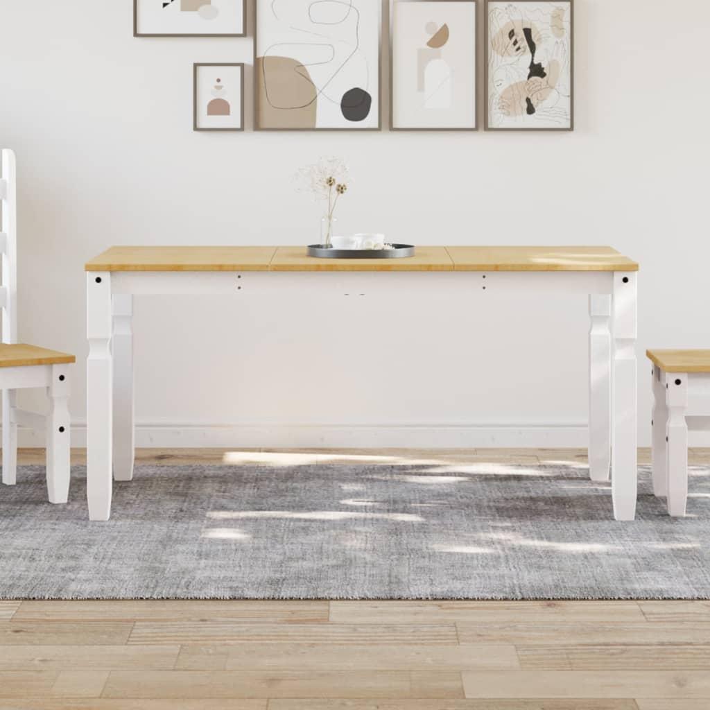 Spisebord Corona 160x80x75 cm massivt fyrretræ hvid