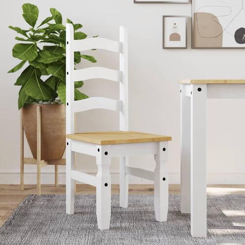 Spisebordsstole 2 stk. Corona 42x47x107 cm massivt fyr hvid