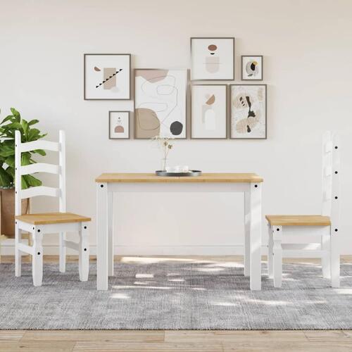 Spisebordsstole 2 stk. Corona 42x47x107 cm massivt fyr hvid