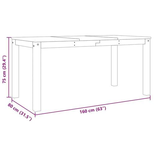 Spisebord Panama 160x80x75 cm massivt fyrretræ