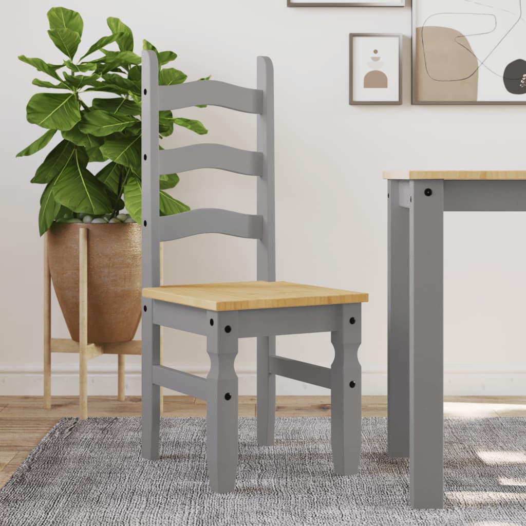 Spisebordsstole 2 stk. Corona 42x47x107 cm massivt fyrretræ grå billede