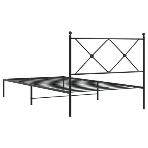 Sengeramme med sengegavl 107x203 cm metal sort