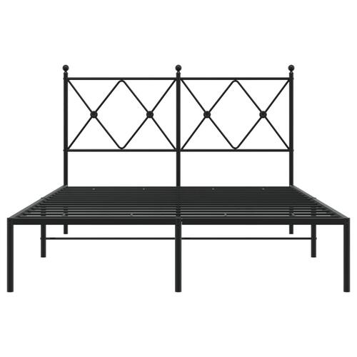 Sengeramme med sengegavl 120x200 cm metal sort