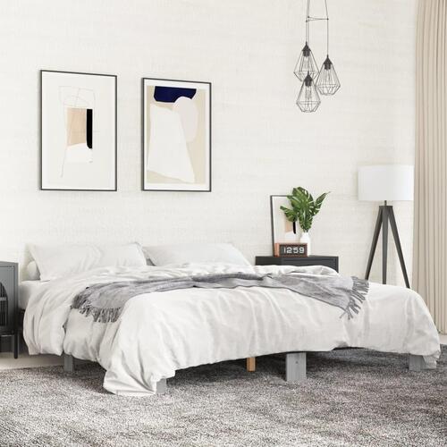 Sengestel 160x200 cm konstrueret træ og metal grå sonoma-eg