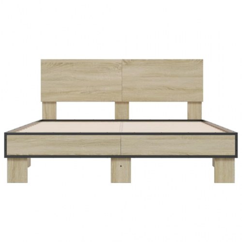 Sengeramme 140 x 190 cm med hovedgærde - sonoma-eg