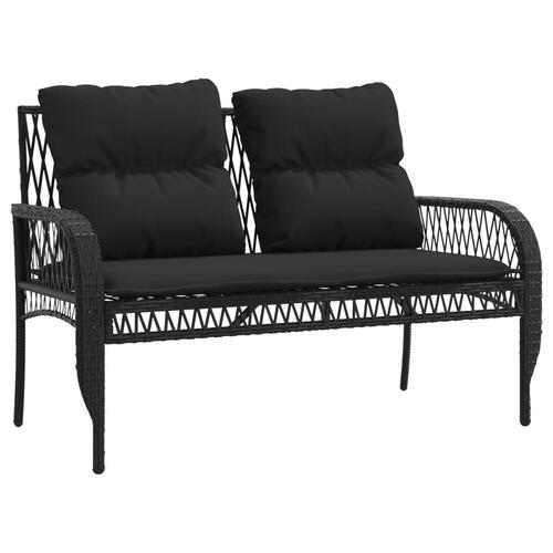 Sofasæt til haven 4 dele med hynder polyrattan sort