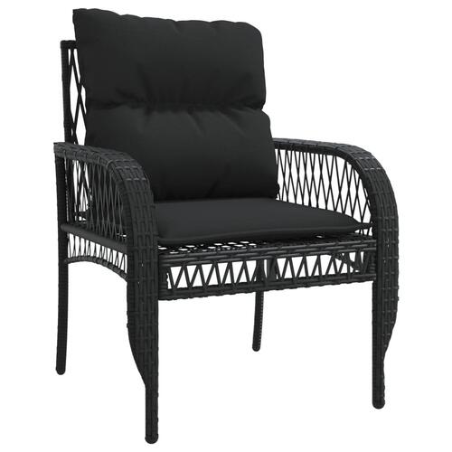 Sofasæt til haven 4 dele med hynder polyrattan sort