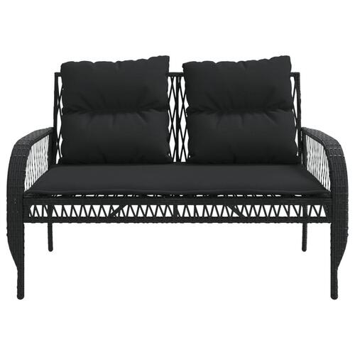 Sofasæt til haven 4 dele med hynder polyrattan sort