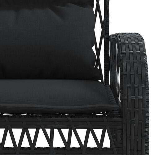 Sofasæt til haven 4 dele med hynder polyrattan sort