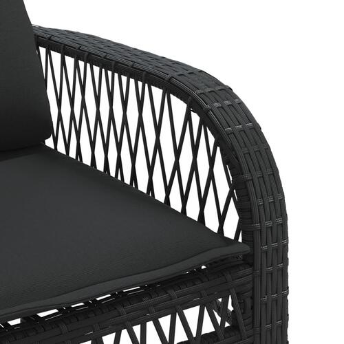 Sofasæt til haven 4 dele med hynder polyrattan sort