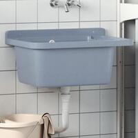 Håndvask 60x40x28 cm væghængt resin grå
