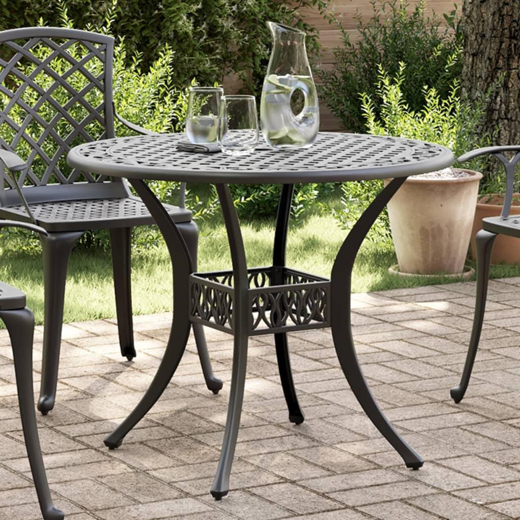 Havebord Ø90x75 cm støbt aluminium sort billede