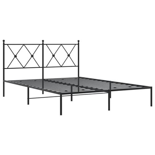 Sengeramme med sengegavl 140x200 cm metal sort