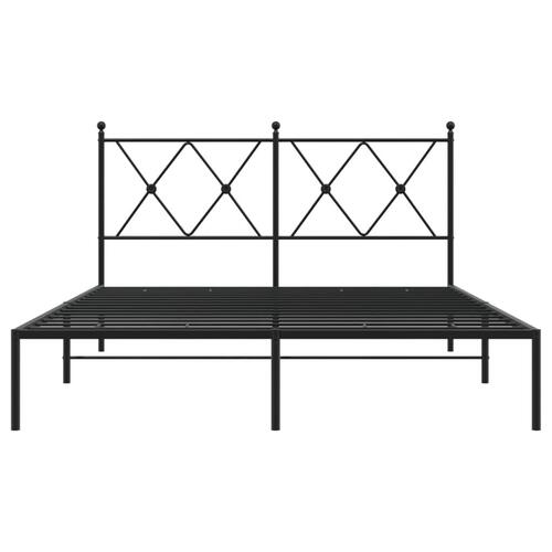 Sengeramme med sengegavl 140x200 cm metal sort